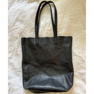 Baggu Black Leather Tote Bag Purse